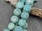 *8* 17mm Opaque Satin Turquoise AB Laser Tattoo Sun Coin Beads